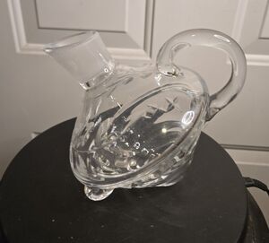 Vtg Hand Cut Genuine Lead Crystal Glass Decanter w Handle Made Germany